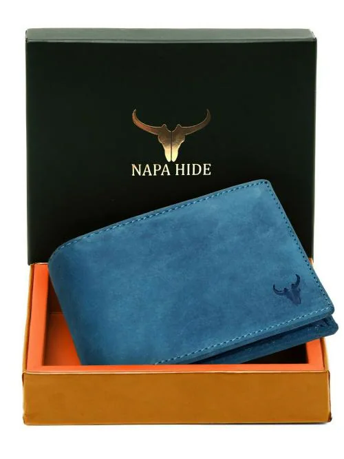 NAPA HIDE Genuine Leather Men Blue Wallet