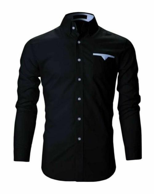Buy Life Roads Black Pure Cotton Slim fit Casual shirt For Men Online