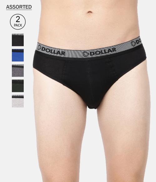 Dollar Bigboss Men's Assorted Pack of 2 Top Elastic Brief