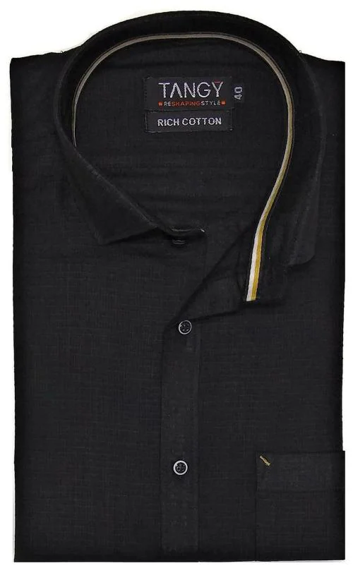 TANGY Mens Black Casual Shirt, size 44