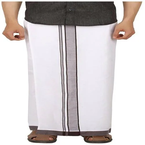PRAKASAM COTTON COTTON men's Velcro pocket dhoti (Moon)