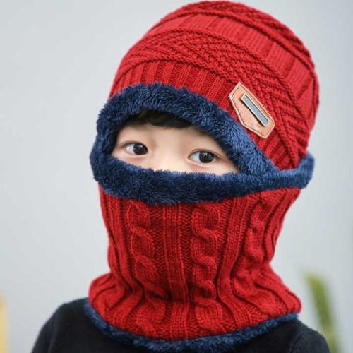 Eastern Club Woolen Winter Cap with Neck Scarf for Boys and Girls/Kids Winter Cap (Age 7-14 Year