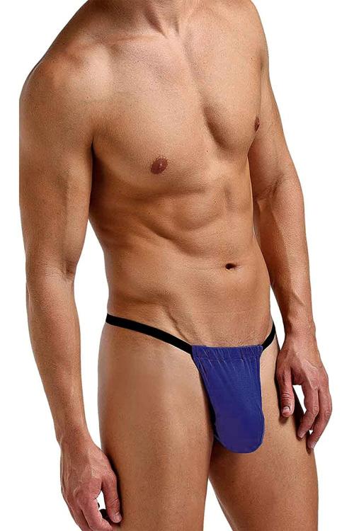MERSODA Navy Blue Polyester and Spandex Thong Bikini Underwear - L