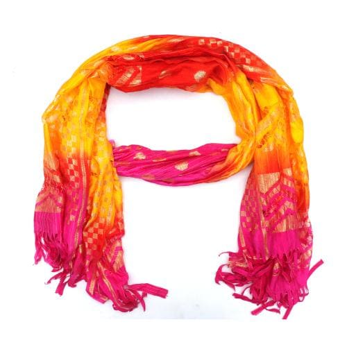 Navmav Plain Chiffon Dupatta Border Lace Polka Dot Scarf Chunni, Odhani For Girls 1Pcs (2.25Mtr)