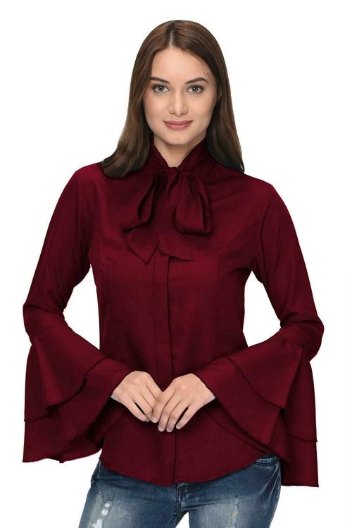 Buy Thisbe Women Maroon Polyester Formal Shirt (XL) Online at Best Prices in India JioMart.
