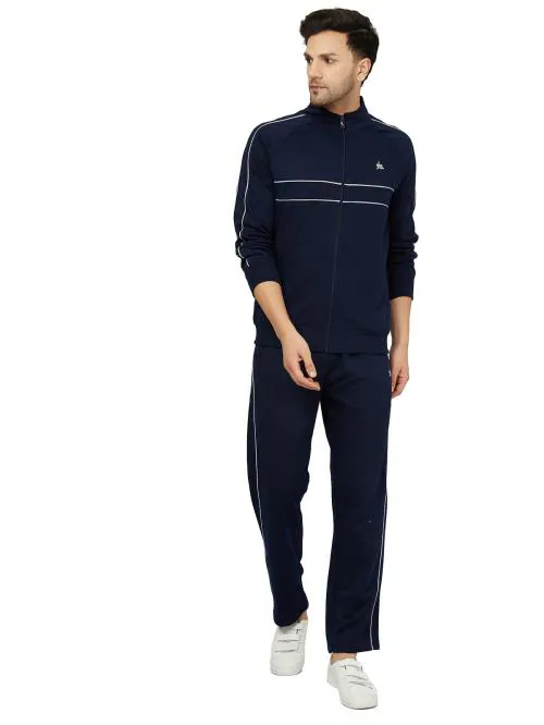 YHA Men Winter Track Suit Cotton Fleece High Neck Navy