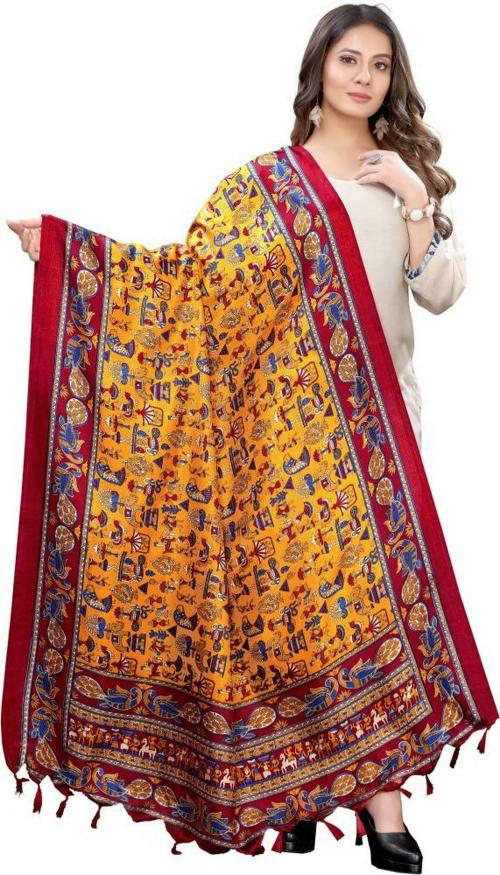 Pandadi Women Yellow Dupatta