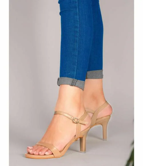 Shuz Touch Beige Block Heels for Women