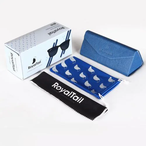 Royaltail Polarized Unisex Blue Flash Glass And Gold Frame Aviator Sunglasses