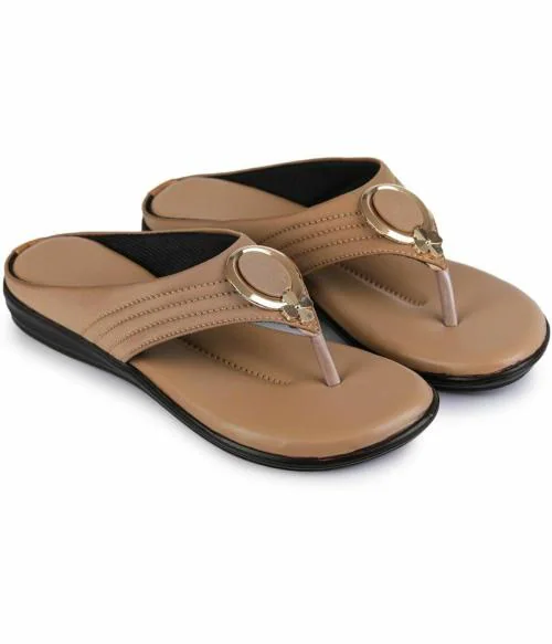 Rimboll Beige Flat Sandals for Women