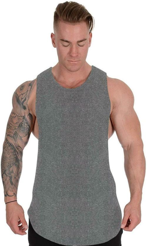 THE BLAZZE Dark Grey Solid Cotton Vest M