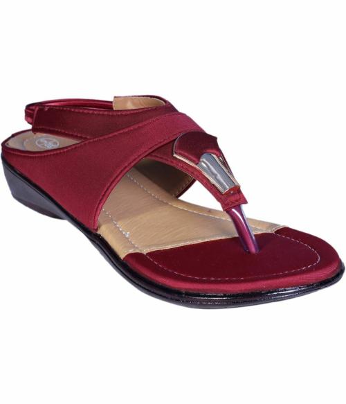 Olive Fashion Maroon Platform Heels for Women