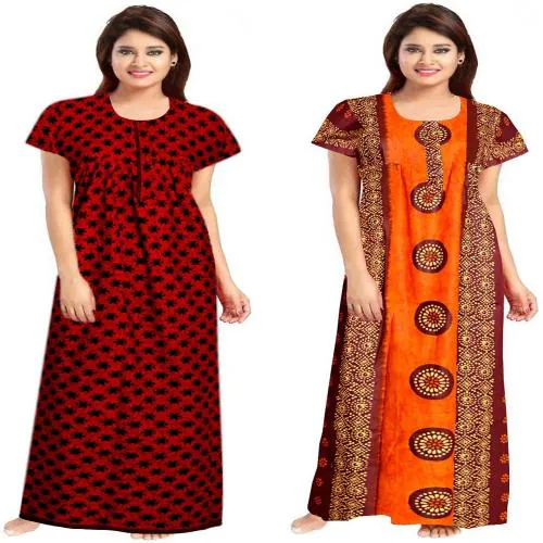 Sajao Creation Women Nighty Set (Multicolor)