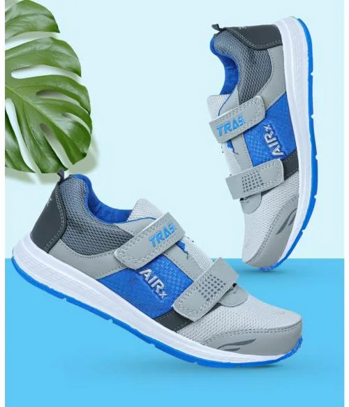 TRASE Boys Velcro Running Shoes (Blue)