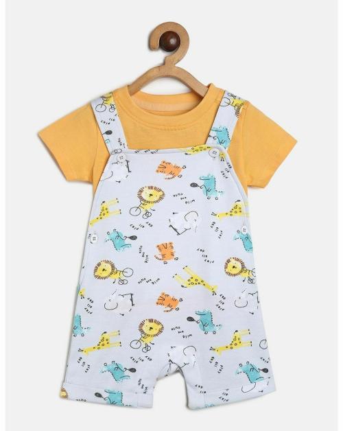 Buy MINI KLUB Baby Boys BlueDungaree Set Online at Best Prices in India ...