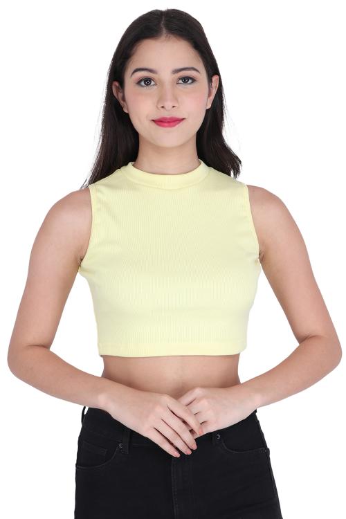 Buy GENEALO Women's & Girls' Solid Ribbed Crop Tank Top Online at Best