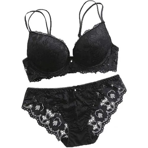 ZXS STYLE Women's Gorgeous Honeymoon Push up Bra Panty Bridal Set.