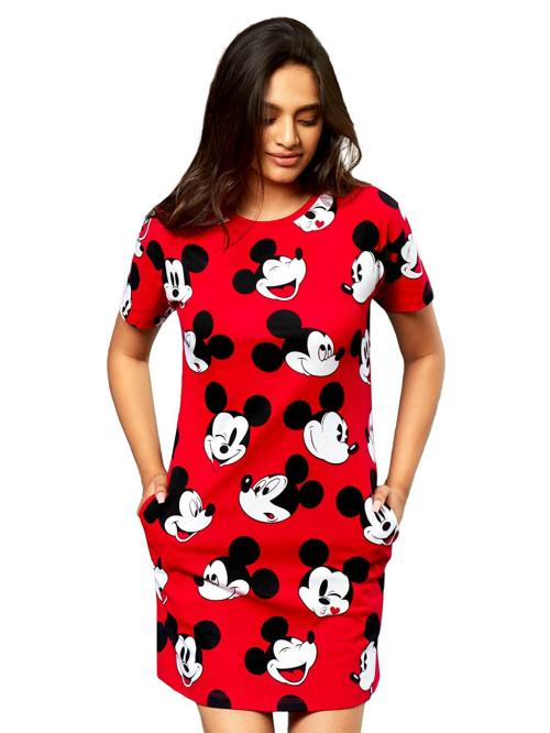 The Souled Store Women Red Graphic Printed Cotton Long T-Shirts