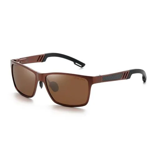Grey Jack Brown Polarized Uv400 Protected Rectangular Sports Sunglasses For Men And Women
