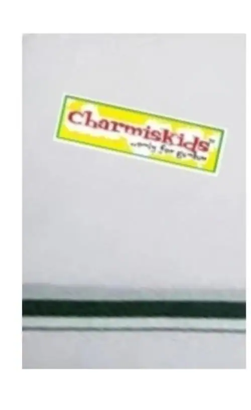 CHARMISKIDS Men's White cotton Lungi with 1/2 inch green border, L2.25 m xW 1.18m