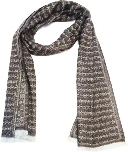 V Vrinde Men Dark Blue Printed Pure Wool Muffler