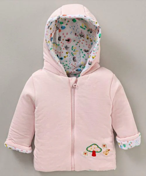 SMILEY APPU CLOTHING Boys and Girls Light Pink Printed Cotton Blend Casual Jacket (18-24M)