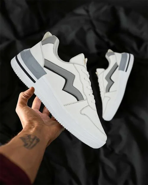 Arivo Men's White Fit Comfort Mesh Running Lace-Ups Sports Shoes