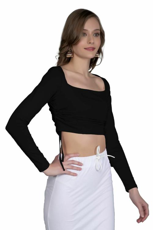 THE BLAZZE B1900 Women Cotton TV Oval Neck full Sleeve Readymade Saree Blouse