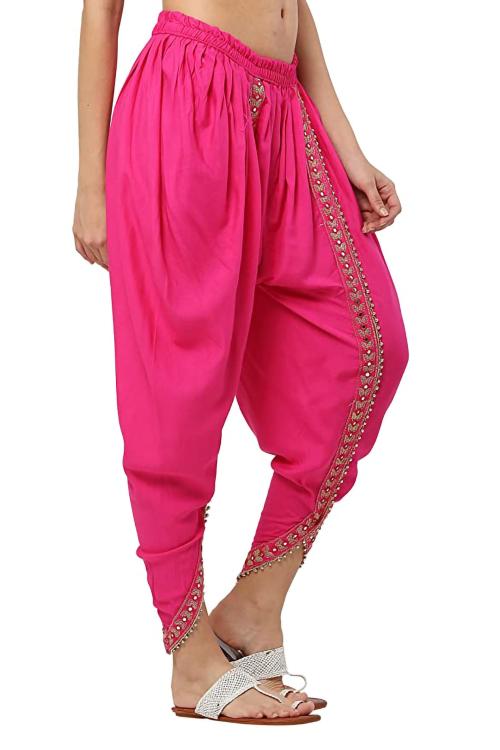 DONSON Women Solid Stylish Dhoti Pants For Girls/Womens/Ladies Free Size (28 till 32) (RANI)