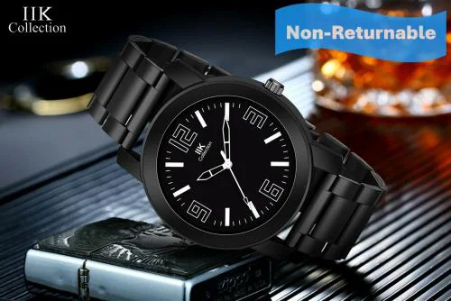 IIK COLLECTION Black Stainless Steel Analog Watch For Men and Boys (IIK-873M1)