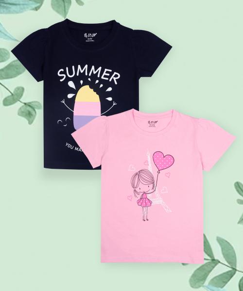 J & JP Girls Tshirts Trendy collctions - 13-14 Y