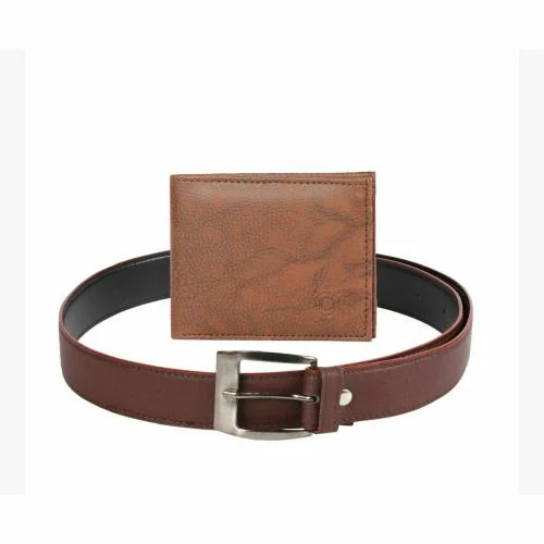 Bagsy Malone Men Premium Belt & Wallet - Brown