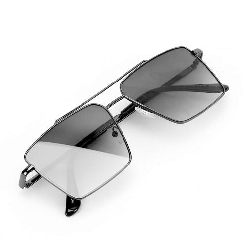 US DESIRE Retro Rectangular Aviator Sunglasses Premium Glass Lens Flat Metal Sun Glasses Men Women