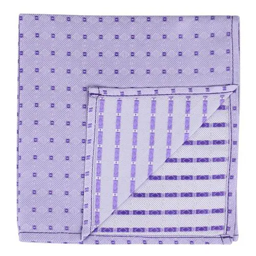 Kavove Purple Checkered Pocket Square For Men