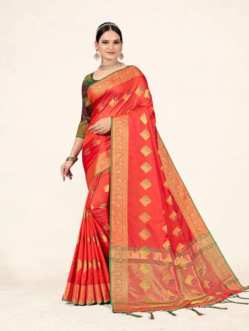 Sweet Smile Fab stylish saree with blouse set-Peach