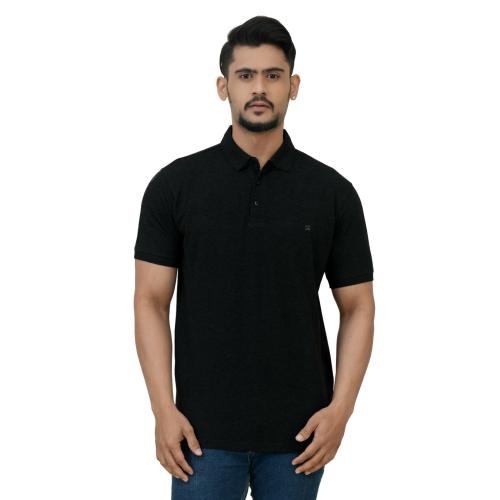 Cotstyle Black Colour Cotton Fabrics Polo Short Length Plain Half Sleeve Causal & Daily Wear Pack of 1 Mens Wear T Shirts