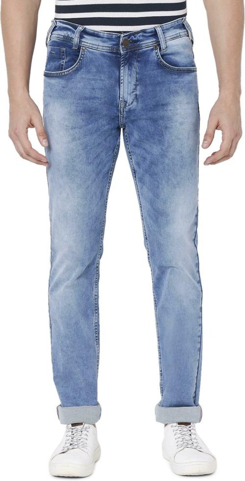Buy Mufti DENIM DELUXE STRETCH NARROW FIT MID BLUE JEANS Online at Best ...