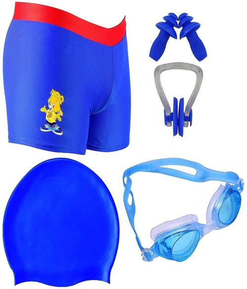 JMT Wear Swimming Kit for Boys Kids & Men (7-8 years Blue)