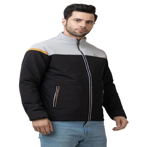 YAQR Men Black Colorblock Sports Jacket-M