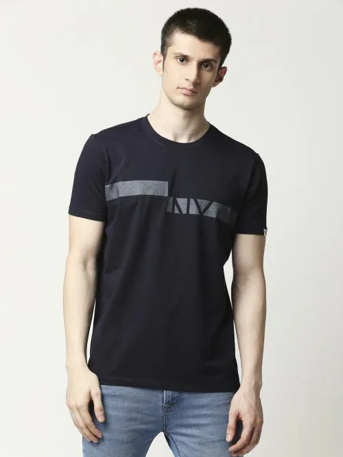 Buy RAGWAY Men Navy Cotton Graphic TShirts ( S ) Online at Best Prices