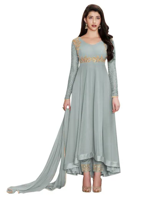 Mizzific Women's Faux Georgette Anarkali Salwar Suit Dupatta