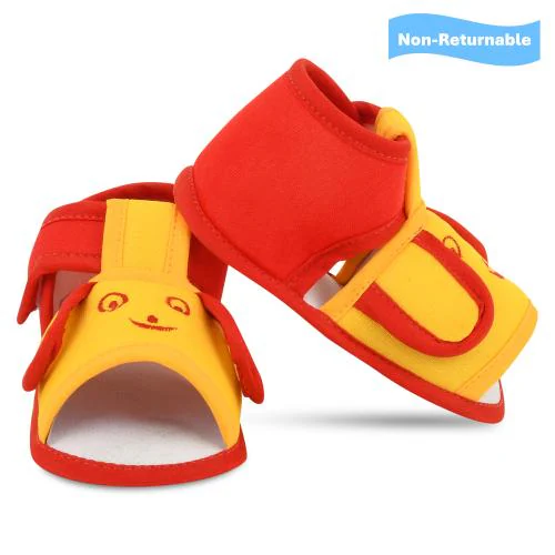 SMARTOTS Pack of 1 Stylish Baby Girl Sandals 0 Size | Skin Friendly Comfortable Baby Boy Sandal 0-9 Months | Baby Boy Shoes New Born | Baby Shoes 0 Size | Baby Shoes | New Born Baby Shoes | Baby Booties | Sandals for Baby Girl, Color-Yellow