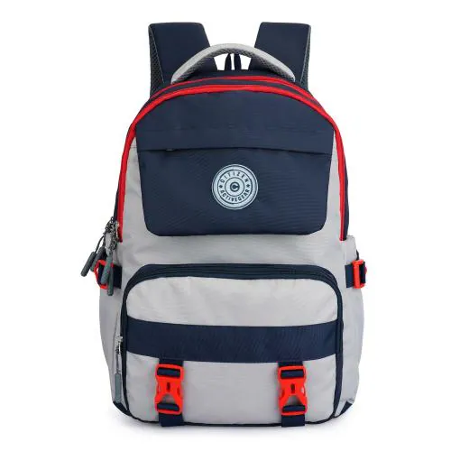 Citizen Marigold Kids School Backpack | 18L Polyester Unisex Casual Backpack/Daypack/Travel Backpack/School Bag for Boys & Girls - Grey & Navy Blue