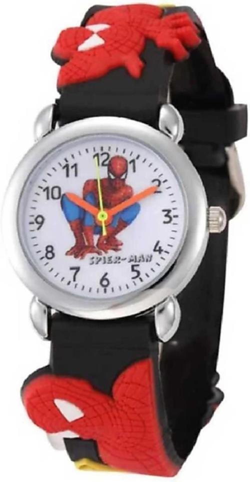 Noman Analog White Dial Black Strap Watch For Boys And Girls