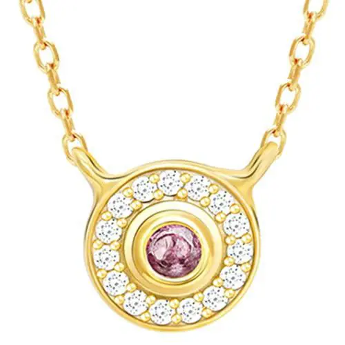 Giva Sterling Silver 18K Gold Plated Circle Of Life Pendant With Link Chain For Women