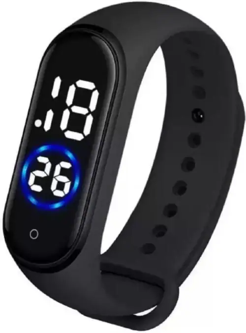 PERKONS Black Pack Of 1 Digital Watch For - Boys & Girls Digital Watch - For Boys & Girls New Generation Led Sports Digital Touch Dial Silicone Band Boys Kids Watch