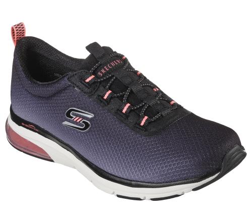 Skechers SKECH-AIR EDGE - FIVE STAR BLACK/PINK SLIP ON-D/B SHOE, WOMENS
