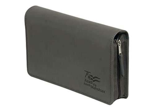 Sukeshcraft Dark Grey Polyurethane Multiple Cheque Book Holder Pu -27 Slots