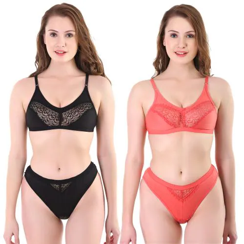 TCG Designer Honeymoon Bra & Panty set Combo made by soft Cotton Fabric