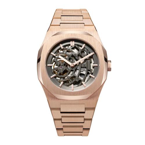 D1 Milano Skeleton Analog Black Dial Men's Watch-SKBJ03